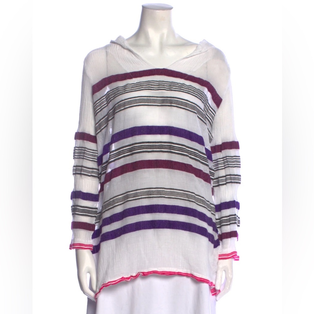 LEMLEM Tara Striped Gauze Hoodie - Sample Tag Included